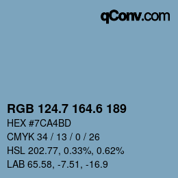 カラーコード: RGB 124.7 164.6 189 | qconv.com