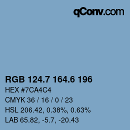 カラーコード: RGB 124.7 164.6 196 | qconv.com