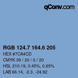 カラーコード: RGB 124.7 164.6 205 | qconv.com