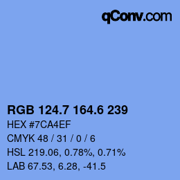 カラーコード: RGB 124.7 164.6 239 | qconv.com