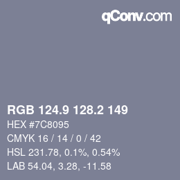 Color code: RGB 124.9 128.2 149 | qconv.com