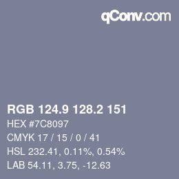 Color code: RGB 124.9 128.2 151 | qconv.com