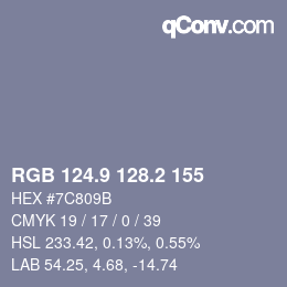 Color code: RGB 124.9 128.2 155 | qconv.com