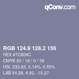 Color code: RGB 124.9 128.2 156 | qconv.com