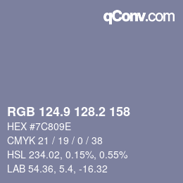 Color code: RGB 124.9 128.2 158 | qconv.com