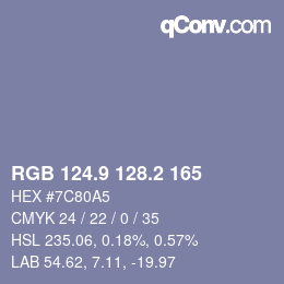 Color code: RGB 124.9 128.2 165 | qconv.com