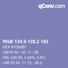 Color code: RGB 124.9 128.2 183 | qconv.com