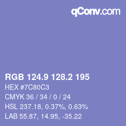 Color code: RGB 124.9 128.2 195 | qconv.com