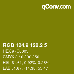 カラーコード: RGB 124.9 128.2 5 | qconv.com
