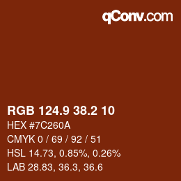 Color code: RGB 124.9 38.2 10 | qconv.com