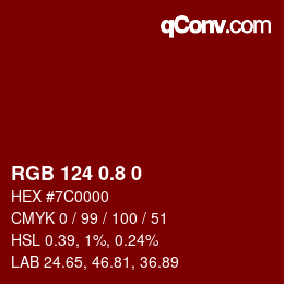 Color code: RGB 124 0.8 0 | qconv.com