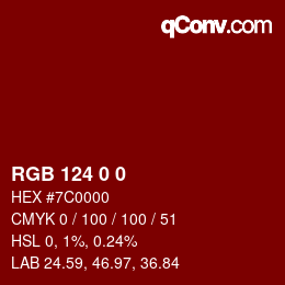 Color code: RGB 124 0 0 | qconv.com