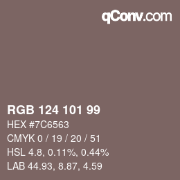 Code couleur: RGB 124 101 99 | qconv.com