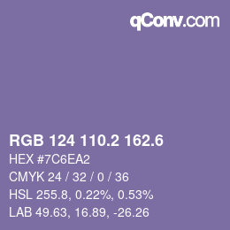 カラーコード: RGB 124 110.2 162.6 | qconv.com