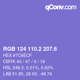 カラーコード: RGB 124 110.2 207.6 | qconv.com