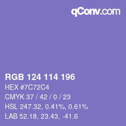 カラーコード: RGB 124 114 196 | qconv.com