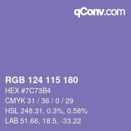 カラーコード: RGB 124 115 180 | qconv.com