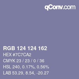Código de color: RGB 124 124 162 | qconv.com