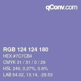 Color code: RGB 124 124 180 | qconv.com