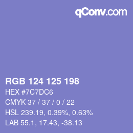 Código de color: RGB 124 125 198 | qconv.com