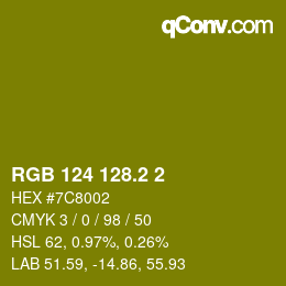 カラーコード: RGB 124 128.2 2 | qconv.com