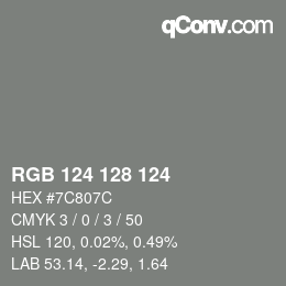 Code couleur: RGB 124 128 124 | qconv.com