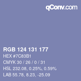 Farbcode: RGB 124 131 177 | qconv.com