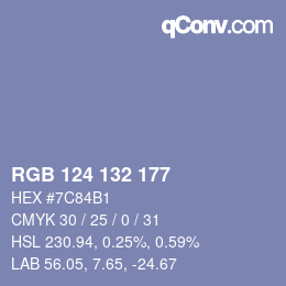 颜色代码: RGB 124 132 177 | qconv.com