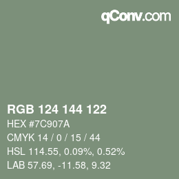 颜色代码: RGB 124 144 122 | qconv.com