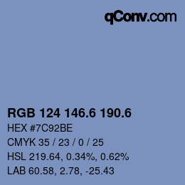 カラーコード: RGB 124 146.6 190.6 | qconv.com