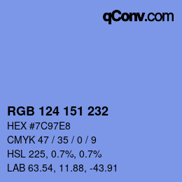 Color code: RGB 124 151 232 | qconv.com