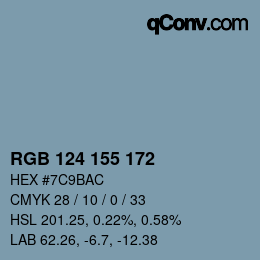 Color code: RGB 124 155 172 | qconv.com