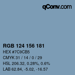 カラーコード: RGB 124 156 181 | qconv.com