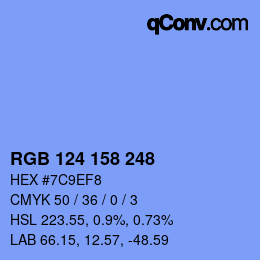 カラーコード: RGB 124 158 248 | qconv.com