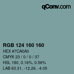 Color code: RGB 124 160 160 | qconv.com