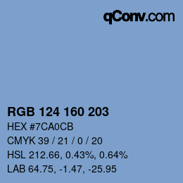 Farbcode: RGB 124 160 203 | qconv.com