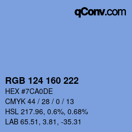 Color code: RGB 124 160 222 | qconv.com