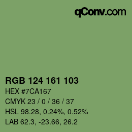 Color code: RGB 124 161 103 | qconv.com
