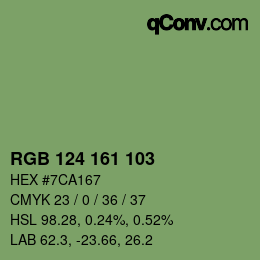 Color code: RGB 124 161 103 | qconv.com