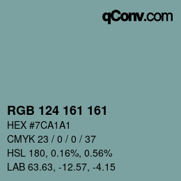 Color code: RGB 124 161 161 | qconv.com
