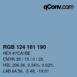 Color code: RGB 124 161 190 | qconv.com
