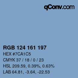 Código de color: RGB 124 161 197 | qconv.com