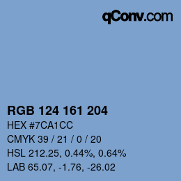 Código de color: RGB 124 161 204 | qconv.com