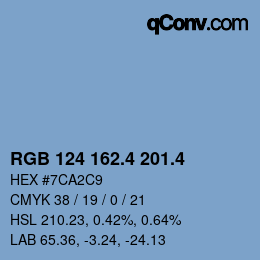カラーコード: RGB 124 162.4 201.4 | qconv.com