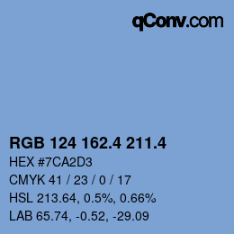 カラーコード: RGB 124 162.4 211.4 | qconv.com