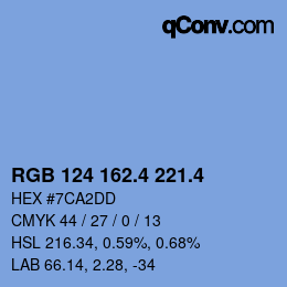 カラーコード: RGB 124 162.4 221.4 | qconv.com