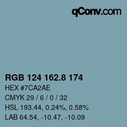 Color code: RGB 124 162.8 174 | qconv.com