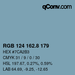 Color code: RGB 124 162.8 179 | qconv.com