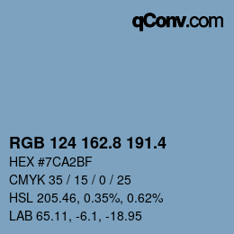 カラーコード: RGB 124 162.8 191.4 | qconv.com