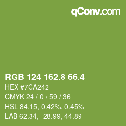 カラーコード: RGB 124 162.8 66.4 | qconv.com